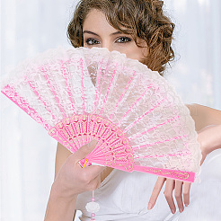 Пластиковые и тканевые складные веера&nbsp;AJEW-WH20020-161B