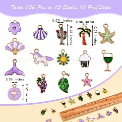 Подвески из сплава эмали 150шт 15 стиля&nbsp;ENAM-SZ0002-03