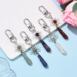 5шт. брелки из сплава натуральных драгоценных камней&nbsp;KEYC-YW00216