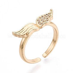 Манжеты из латуни с микро паве кубический цирконий для женщин KK-T071-59G