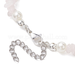 Браслеты из натурального розового кварца и зеленого авантюрина BJEW-JB10508