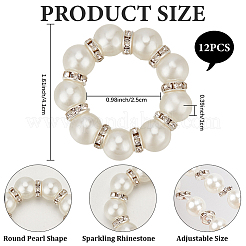 12 шт. кольца для салфеток из сплава и искусственного жемчуга&nbsp;AJEW-CP0006-65