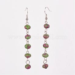 Латунная кисточка мотаться серьгами EJEW-JE02367