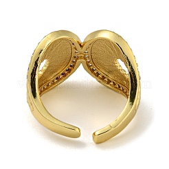 Открытые манжеты из листовой латуни с микропаве из циркония для женщин&nbsp;RJEW-Z050-21G