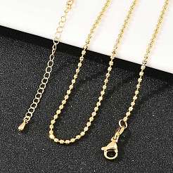 Латунные цепочки с шариками толщиной 2 мм для мужчин и женщин&nbsp;NJEW-L012-04G