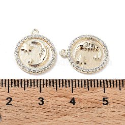 Латунные микропаве прозрачные подвески с фианитом&nbsp;KK-F871-30G