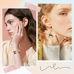 50шт 5 цвета сплава эмалевые подвески ENAM-SC0004-07