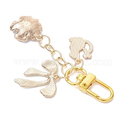 Подвесные украшения из эмалевого сплава с цветами HJEW-JM04294-02