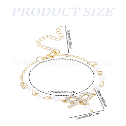 1шт. браслеты-бантики из сплава со стразами&nbsp;BJEW-LP0004-47