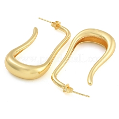 Прямоугольные серьги-гвоздики из латуни&nbsp;EJEW-K293-12G