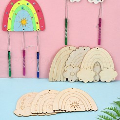 Необработанные деревянные наборы радужных колокольчиков своими руками для детских поделок&nbsp;ST-CJ0009-2