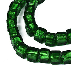 Бусины ручной работы бусины серебряной фольгой&nbsp;FOIL-N004-01B-02