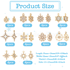 60шт 10 стиля подвески из сплава со стразами&nbsp;FIND-PH0028-36G