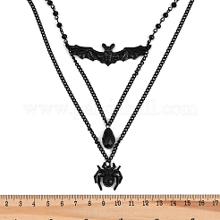 Железо и слезоточивый смоляной кулон в виде летучей мыши и паука на Хэллоуин&nbsp;LS-NJEW-A055-01B-EB