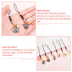 Подвеска из эмали из сплава овцы&nbsp;HJEW-AB00478