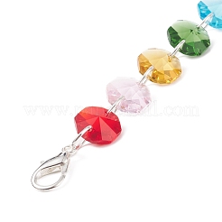 Подвесные украшения из гальванического восьмиугольника из бисера HJEW-JM00737