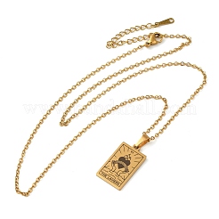 Тема таро 304 нержавеющая сталь кулон ожерелья для женщин STAS-S128-02F