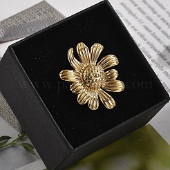 Кольцо-манжета из нержавеющей стали 304 с цветком для женщин&nbsp;RJEW-M049-04G