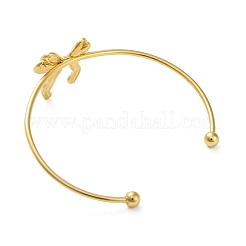 Браслеты-манжеты из нержавеющей стали 304 с бантом для женщин&nbsp;AJEW-R100-01A-G