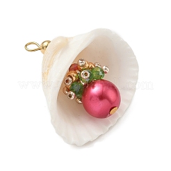 Подвески из натуральной ракушки и круглого стекла&nbsp;PALLOY-MZ00912-07