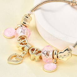 Сплав эмаль европейские бусины браслеты с подвесками BJEW-F495-23G