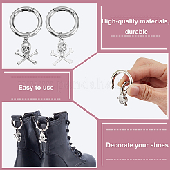 14 шт. 7 стиля подвески для обуви в виде черепа из сплава в тибетском стиле&nbsp;HJEW-GA00066