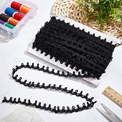 25 ярд полиэфирной эластичной ленты с петлями для пуговиц SRIB-WH0011-211B