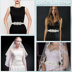 Цветочные полностью хрустальные стразы свадебные пояса ручной работы для свадебных платьев&nbsp;AJEW-WH20006-233B-01