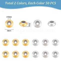 100шт 2 цвета латунные дистанционные бусины&nbsp;FIND-UN0015-57