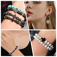 90шт 3 стиля синтетические бирюзовые бусины TURQ-SC0001-21B