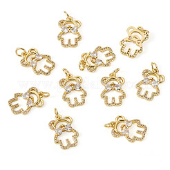 10 шт. латунные подвески с кубическим цирконием KK-TA0002-13