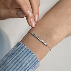 925 браслет из стерлингового серебра с прозрачными звеньями из кубического циркония с микропаве GL2020