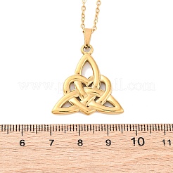 Ожерелья с подвеской Trinity Knock из нержавеющей стали 304&nbsp;NJEW-H059-02G