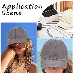 12 шт. 6 стиля 304 нержавеющая сталь звеньевая цепь для бейсболки AJEW-SC0003-64