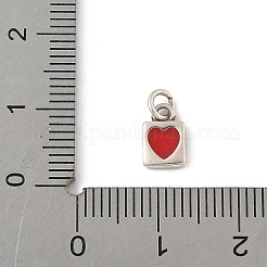 925 подвеска в виде сердца из стерлингового серебра с эмалью огнеупорного кирпича STER-D305-03P