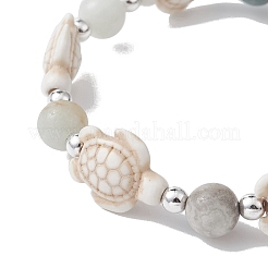 Эластичный браслет из бусин из смешанных натуральных и синтетических драгоценных камней BJEW-JB09516-01