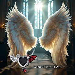 Ожерелья с подвеской в виде сердца дьявола с крыльями из цинкового сплава FS-WGBD937-01