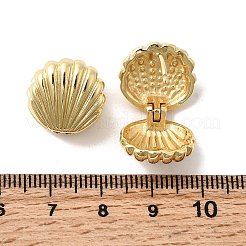 Серьги-кольца из латуни в форме ракушки EJEW-Z149-01G