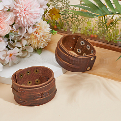 2 шт. браслетов из коровьей кожи 2 стилей&nbsp;BJEW-CL0003-34A