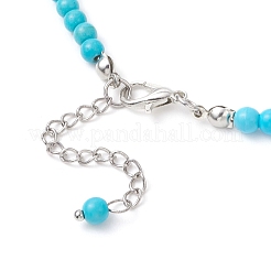 Ожерелья из круглых бусин с градиентом цвета синтетической окрашенной бирюзы для женщин&nbsp;NJEW-JN05791