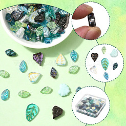 116шт 7 стиля гальванических стеклянных бусин EGLA-SP0001-28