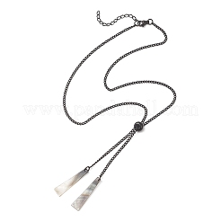 Подвеска в форме трапеции из натуральной черной раковины&nbsp;NJEW-JN05911