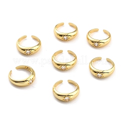 Кольцо-солитер с прозрачным кубическим цирконием&nbsp;RJEW-C018-23G