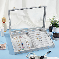 Прямоугольные бархатные коробки для презентаций ювелирных изделий VBOX-WH0014-02