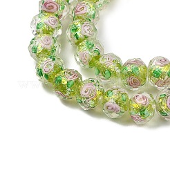 Нити из фольгированных бусин лэмпворк ручной работы FOIL-S136-001H