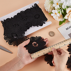 4 ярд цветочной полиэфирной кружевной ленты с вышивкой OCOR-MA0001-41B