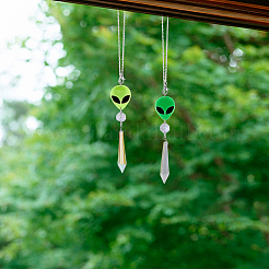 Подвесные украшения из гальванического стекла HJEW-PH01827