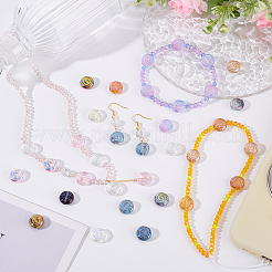 112 шт. 14 вида стеклянных бусин с гальваническим покрытием&nbsp;GLAA-GA0002-40