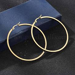 201 серьги-кольца из нержавеющей стали&nbsp;LS-EJEW-P304-14A-G