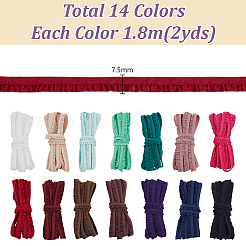 28 ярд двухцветного нейлонового эластичного кружева с оборками&nbsp;OCOR-GA0002-74